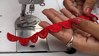 Using This Red Lace Making A beautiful Design  Tailor Love  Sewing Tips And Tricks Episode202 [upl. by Nilyak]