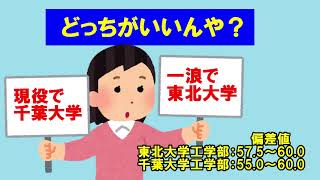 【学歴】一浪東北大学か現役千葉大学どっちがいいんや？【なんｊ】 [upl. by Bruyn911]