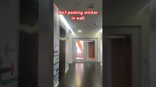 No1 pasting sticker in wall artist music hiphop dance funny [upl. by Yelad467]