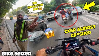 Chandigarh Police👮‍♀️VS Bikers  Ajj to Police waluu na dhamkii dai de😤 Zx6r Almost Crshed [upl. by Eelah]