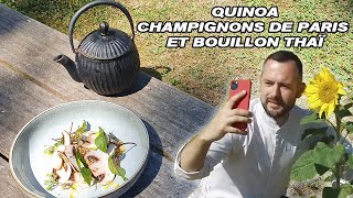 Recette de Quinoa Champignons de Paris et bouillon Thaï  David Gallienne [upl. by Vasos]