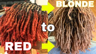 RED TO BLONDE LOCS  I DAMAGED MY LOCS [upl. by Yruoc]