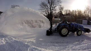 Snow Blowing With Little Blue New Holland TC45DA [upl. by Saleme]