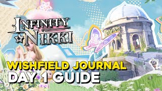 Infinity Nikki Wishfield Journal Day 1 Guide Whimstar Collection [upl. by Itagaki275]