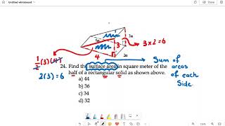 Find the surface area in square meter of the half of a rectangular solid as shown above  🤔 [upl. by Rosella182]