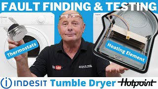 Tumble dryer not heating how to check amp test the thermostat on the heater element Hotpoint Indesit [upl. by Yrral607]