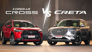 Comparativo de SUVs Toyota Corolla Cross XRE x Hyundai Creta Ultimate  QUAL É O MELHOR PRA VOCÊ [upl. by Koloski]