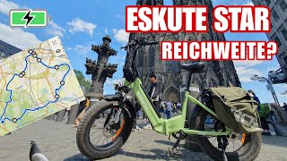 Eskute Star Reichweitentest vom Klapprad mit 25 Ah Akku des Pedelec Ebike mit 20 Zoll Fatreifen [upl. by Rhtaeh]