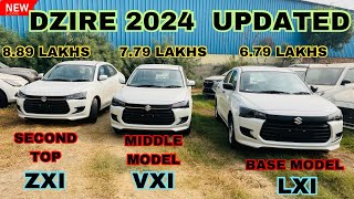 Dzire Facelift 2024 Base Model Lxi vs Vxi vs Zxi  Dzire Facelift 2024 Price  Features [upl. by Byrd]