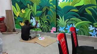 plan b cafe wall painting [upl. by Irfan]