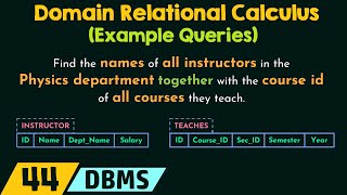 Domain Relational Calculus Example Queries [upl. by Hadwyn822]