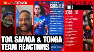 Toa Samoa amp Tonga Team Reactions I Rugby League I THE 135 FOOTY SHOW [upl. by Zerlina]