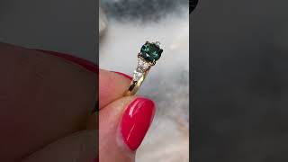 Bespoke Australian teal sapphire amp diamond engagement ring Sydney jeweller Lizunova Fine Jewels [upl. by Eillah847]