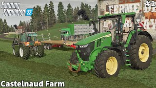 Buying amp Feeding Cows Baling Alfalfa Hay Bales│Castelnaud│FS 22│Timelapse2 [upl. by Naginnarb]