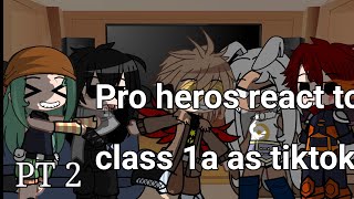 Pro heros react to class 1a as tiktoks pt 2  mha\ gacha react [upl. by Ayarahs]