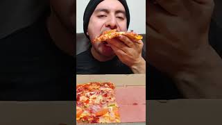 Four meat pizza goodness mukbang pizza shorts [upl. by Eidoj]