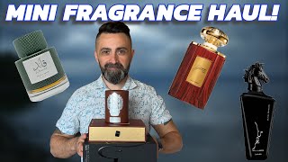 Mini Fragrance Haul  Lattafa Maahir Black Edition Qaaed Intense and Al Haramain Junoon Oud [upl. by Aihsemek]