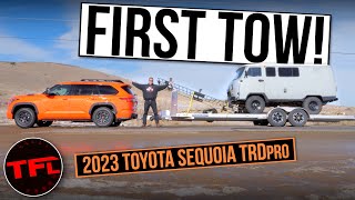 The New 2023 Toyota Sequoia TRD Pro Is Surprisingly Good at Towing Heres Why [upl. by Hcardahs198]