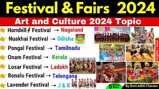 Festivals of India  Art and Culture  All State Festivals and Fair Current Affairs 2024  Gk Trick [upl. by Polky]