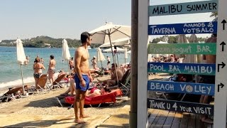 Malibu beach bar Dassia  Corfu Kerkira Greece [upl. by Dearr]