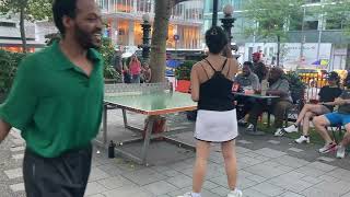 Tenzin vs Vickie Bryant park ping pong tournament 71724 [upl. by Raffarty965]