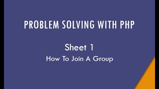 2  Problem solving with php 002 Confirming email and joining to a group [upl. by Eelyrehc625]