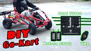 DIY GoKart with Dual Fsesc 75100 Motor 63100 140KV and VX4 remote [upl. by Sandstrom251]