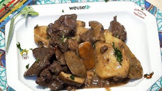 167  Fegatini con funghi porcinimolto meglio dei rubini secondo a base di carne buonissimo [upl. by Kram]