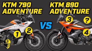 KTM 790 ADVENTURE vs 890 ADVENTURE 2023  What are the differences [upl. by Nirol]