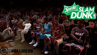 NBA Live 09  Sprite Slam Dunk Contest Kobe Bryant Dwight Howard LeBron James Dwyane Wade [upl. by Nosemaj]