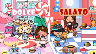 Sfida di arredamento su Toca Life World  🧁 DOLCE VS SALATO 🍔 [upl. by Anavlys]