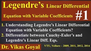 Legendres Linear Differential Equation 1 with Variable Coefficients Imp [upl. by Brittani]