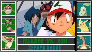 Ash vs Falkner Pokémon SunMoon  Violet GymZephyr Badge [upl. by Lenrad]