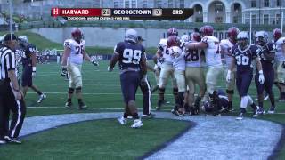 Harvard Football Downs Georgetown 343 [upl. by Omissam]