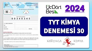 345 YAYINLARI 2024  TYT Kimya Denemesi 30 [upl. by Ona]