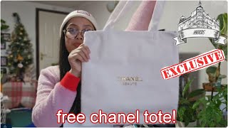 free chanel tote christmas set harrods exclusive chanel beauty [upl. by Rumilly]