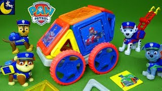 COOL NEW Paw Patrol Magnetic Magformers  Build VEHICLES With The Rescue Pups [upl. by Tedder]