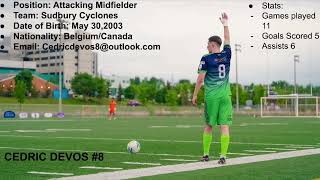 Cedric Devos Highlights Sudbury Cyclones2024⚽️ [upl. by Sorensen436]