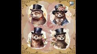 180 Victorian Otter Digital Watercolor Clipart Pack  PNG Printable Cliparts with Transparent [upl. by Evelunn]