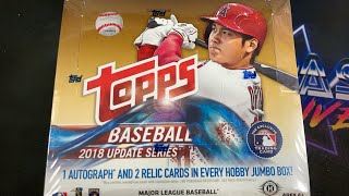 2018 TOPPS UPDATE JUMBO BOX OHTANI SOTO ACUNA ROOKIE CARDS [upl. by Ferreby]