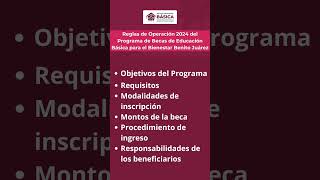 Conoce las Reglas de Operación de Becas de Educación Básica para el Benito Juárez 2024 explicadas [upl. by Ykcul943]