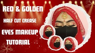 red amp golden bridal eyes makeup tutorial check 👇description box to class info [upl. by Yriek429]