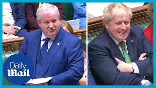 Boris Johnson laughs at Scottish MP Ian Blackfords attacks during PMQs [upl. by Salesin443]