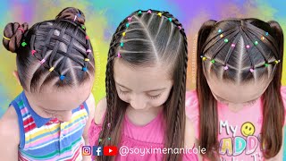 3 PEINADOS FÁCILES PARA NIÑAS 💖✨🌈 RECOPILACIÓN 💕3 EASY HAIRSTYLES FOR GIRLS [upl. by Caro482]