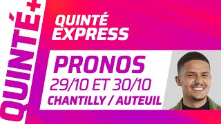 PRONOSTICS QUINTÉ DU 29 ET 30 OCTOBRE  Quinté Express ⚡ [upl. by Prudie]