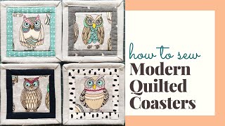 How to Sew Modern Quilted Coasters [upl. by Kared]