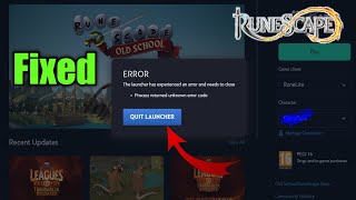 fix RuneScape Login not working  server down   ERROR The launcher has experienced an error [upl. by Hiasi]