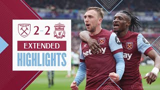 Extended Highlights  Points Shared After Late Antonio Header  West Ham 22 Liverpool [upl. by Airotkciv]