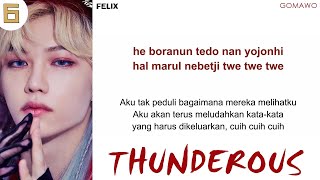 Stray Kids  Thunderous EASY LYRICSINDO SUB by GOMAWO [upl. by Marcelle]