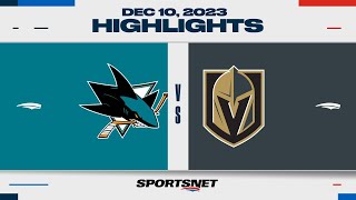 NHL Highlights  Sharks vs Golden Knights  December 10 2023 [upl. by Violette8]